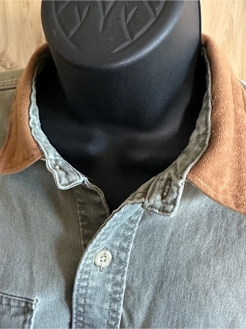 Men's Green Corduroy-Collar Hunting Fishing Outdoor Shirt Jacket - Picture 3 of 8